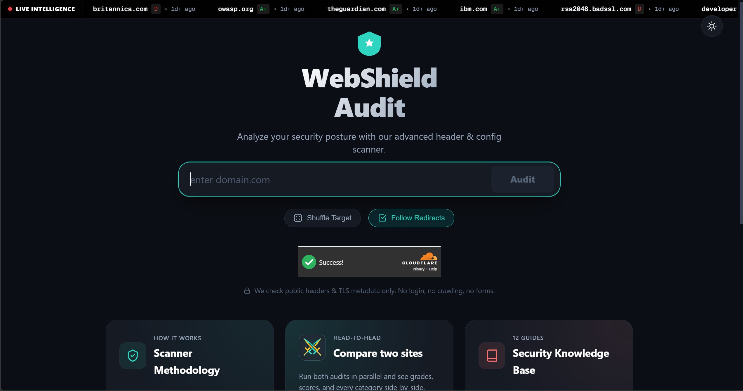 WebShield security scanner interface